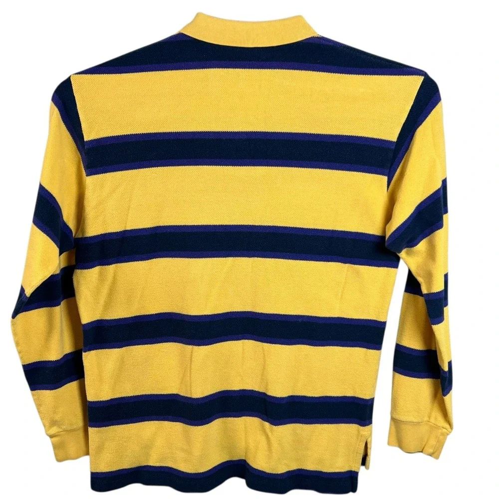 Vintage Polo Ralph Lauren Mens XL Multicolor Striped Rugby Long Sleeve Sweater‎